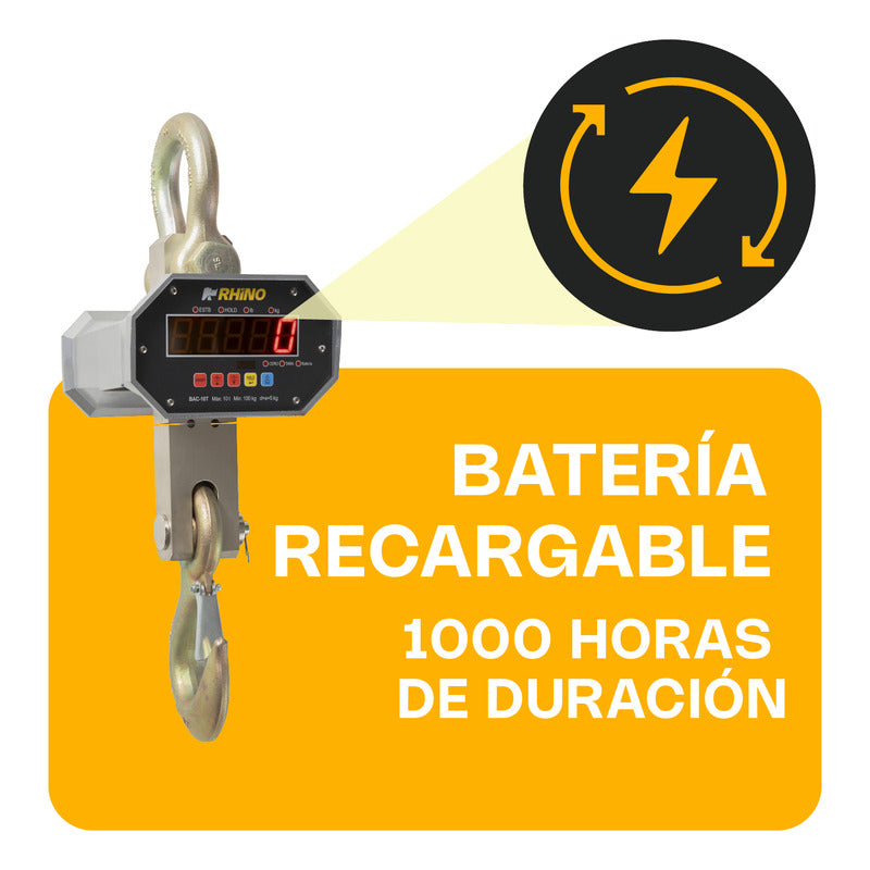 Báscula Colgante 10 Toneladas Bac-10t Rhino Color Gris Gris