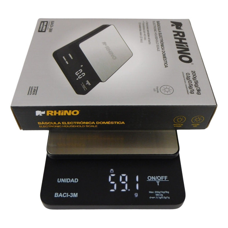 Báscula Digital De Precisión De 0.1 G Con Capacidad De 3 Kg Negro 3 Kg