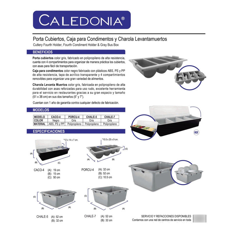 Caja Condimentos Caledonia Caco-4 Especias Ensaladas Cocina Negro