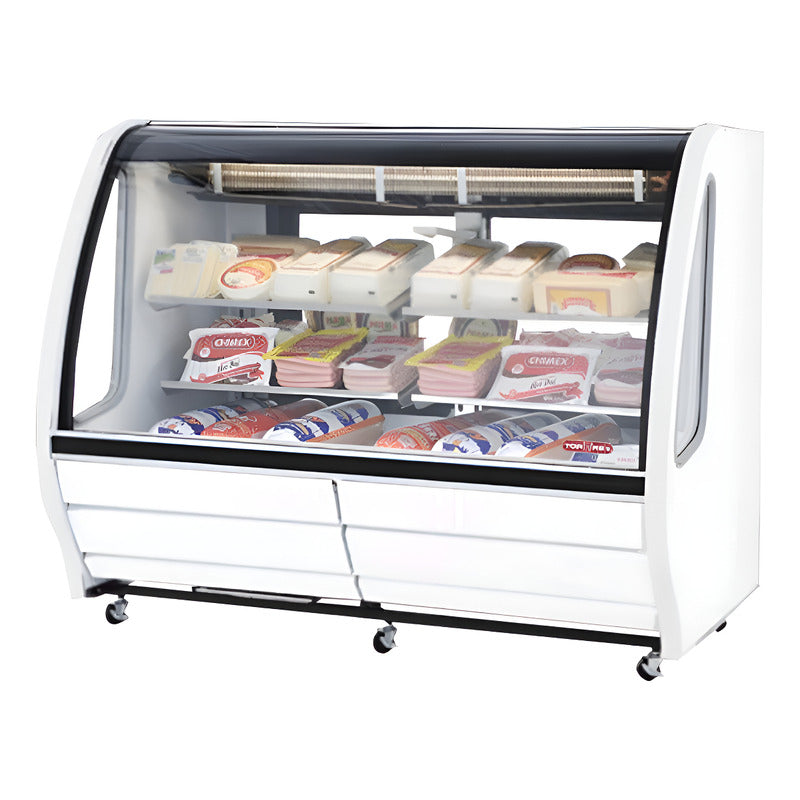 Vitrina Delicatessen Torrey Tem-150 Color Blanco 1.5m Reyfri Curvo