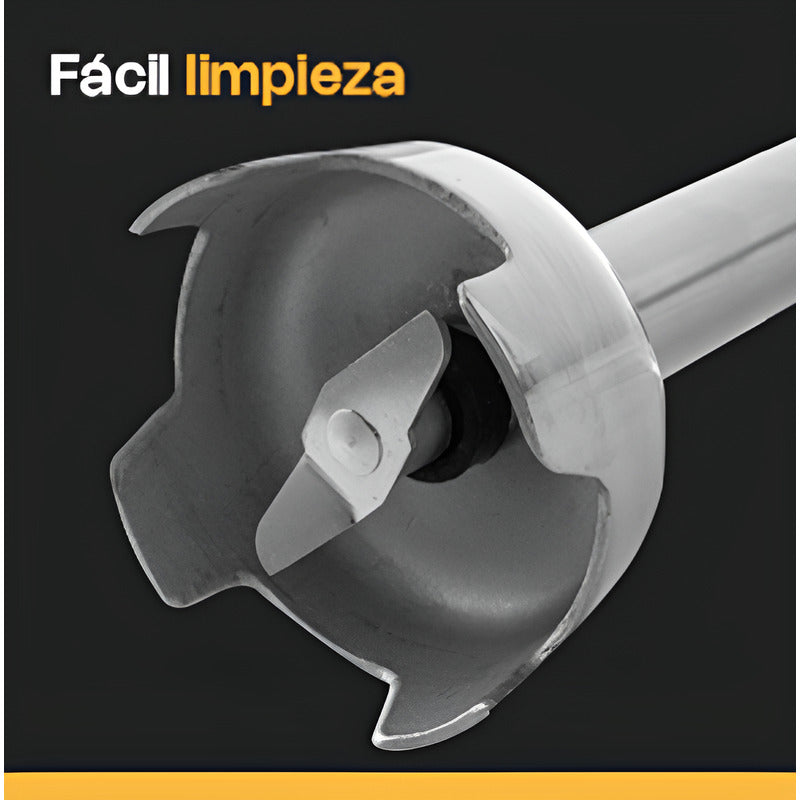 Batidora De Inmersión Industrial Rhino Turlic-280 A. Inox Negro/acero Inoxidable