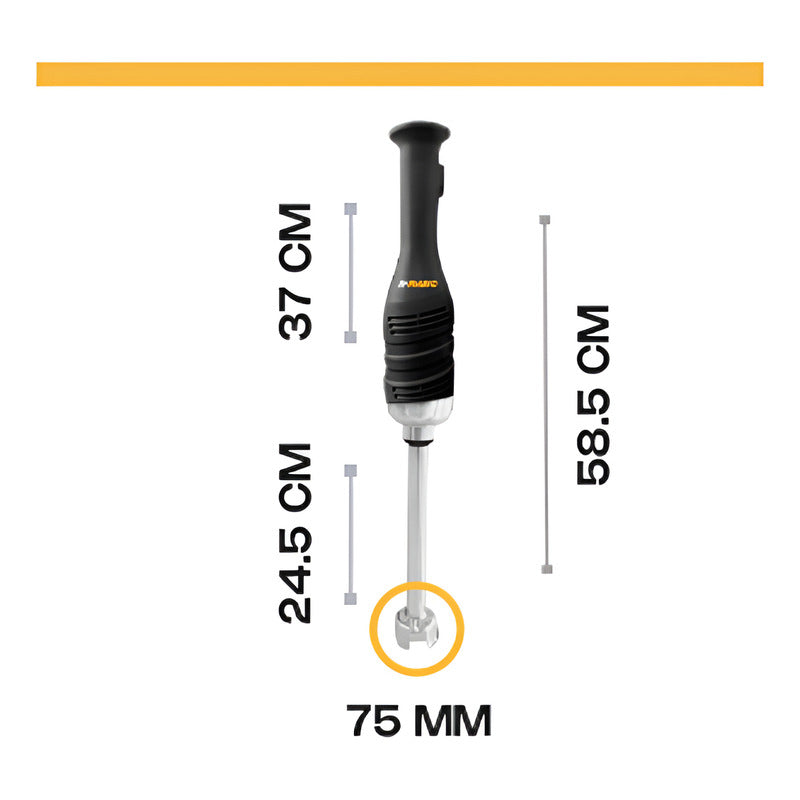 Batidora De Inmersión Industrial Rhino Turlic-280 A. Inox Negro/acero Inoxidable