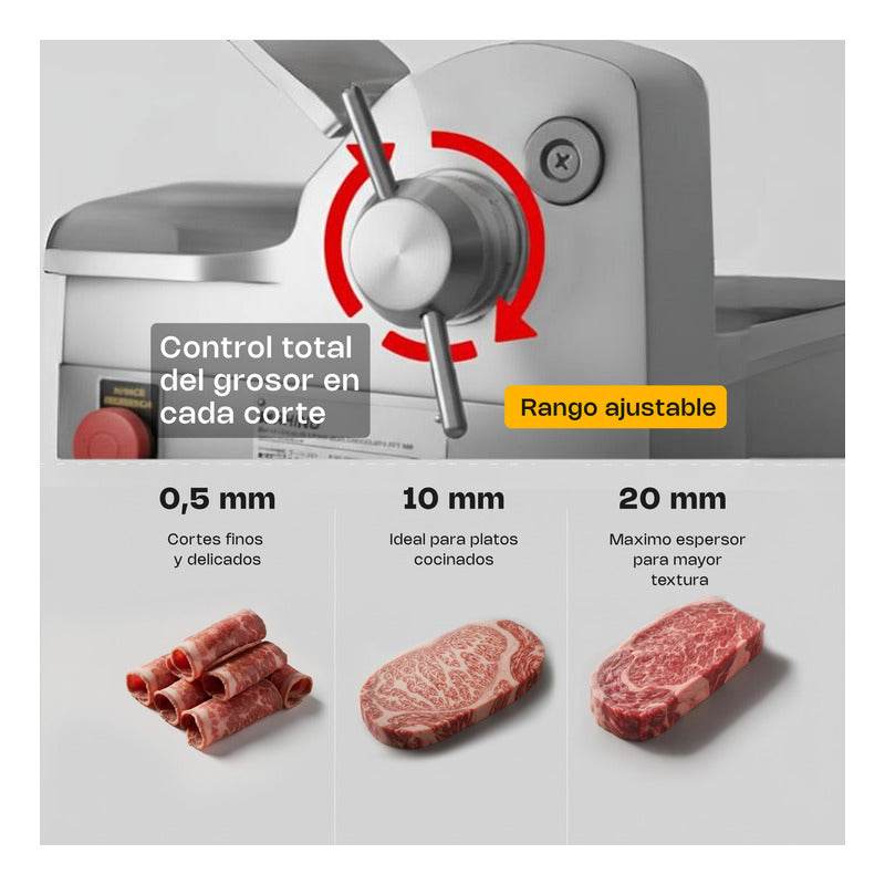 Rebanadora De Engranes Para Carne Semi Congelada Reben-350 Gris