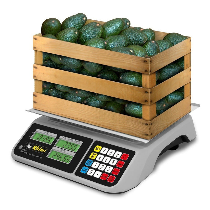 Báscula Comercial Digital Rhino Bar-10 60kg Peso Máximo Soportado 60 Kg