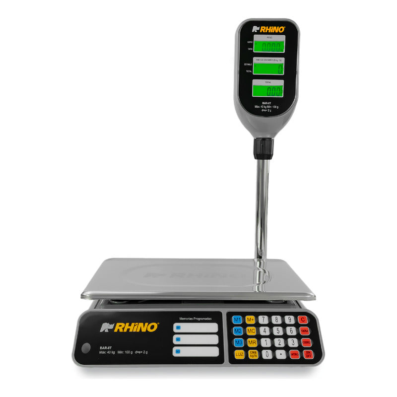 Báscula Comercial Digital Rhino Bar-8t 40kg Con Mástil