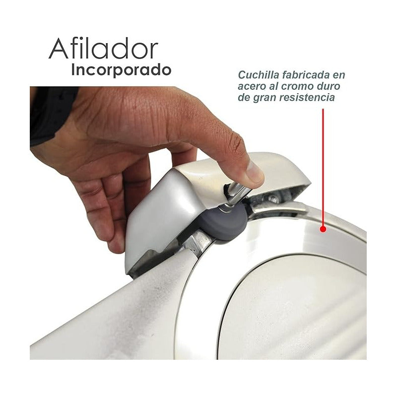 Rebanadora Jamon Marca Rhino Cuchilla Acero De 275mm  Gris