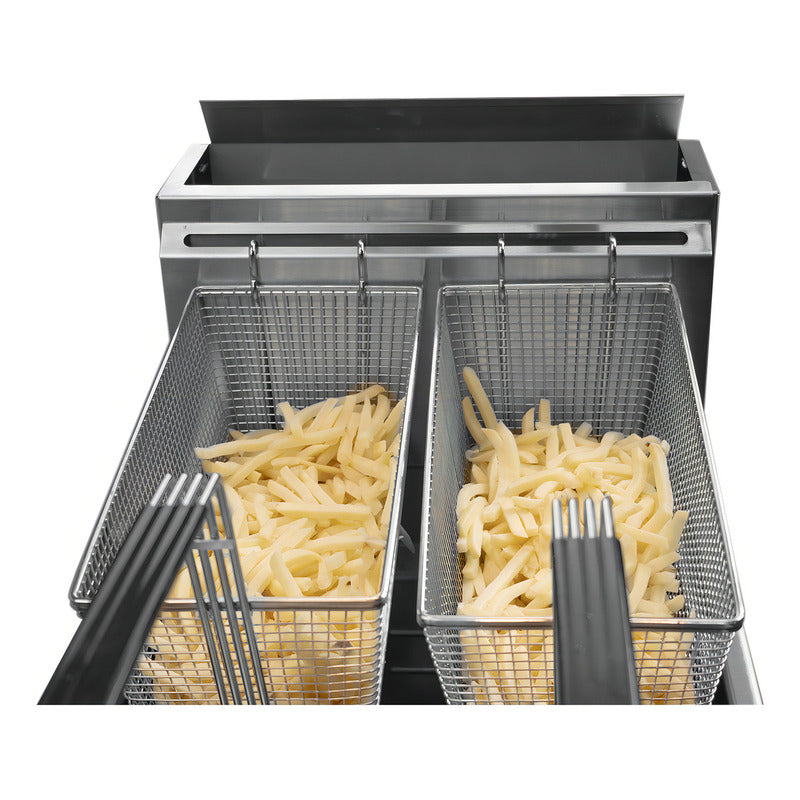 Freidora Industrial De Gas Natural Rhino® 24 Litros Frei-24gn Gris