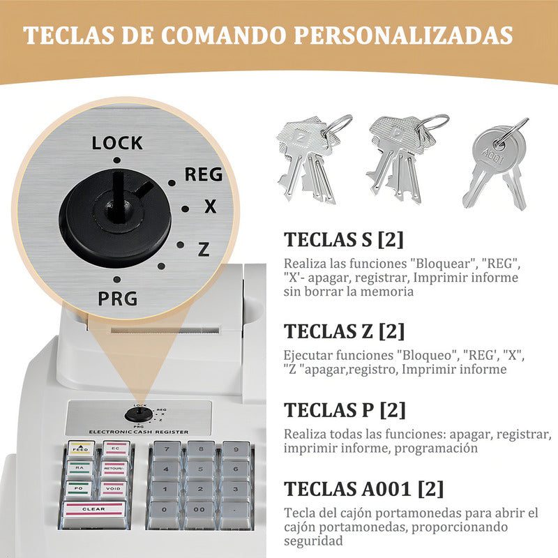 Caja Registradora Térmica Blazer Er-200 Para 200 Productos Y 16 Departamentos