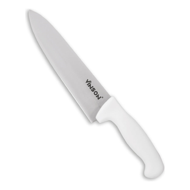 Cuchillo Profesional Acero Inox. Chef 10 Vinson Color Blanco Blanco