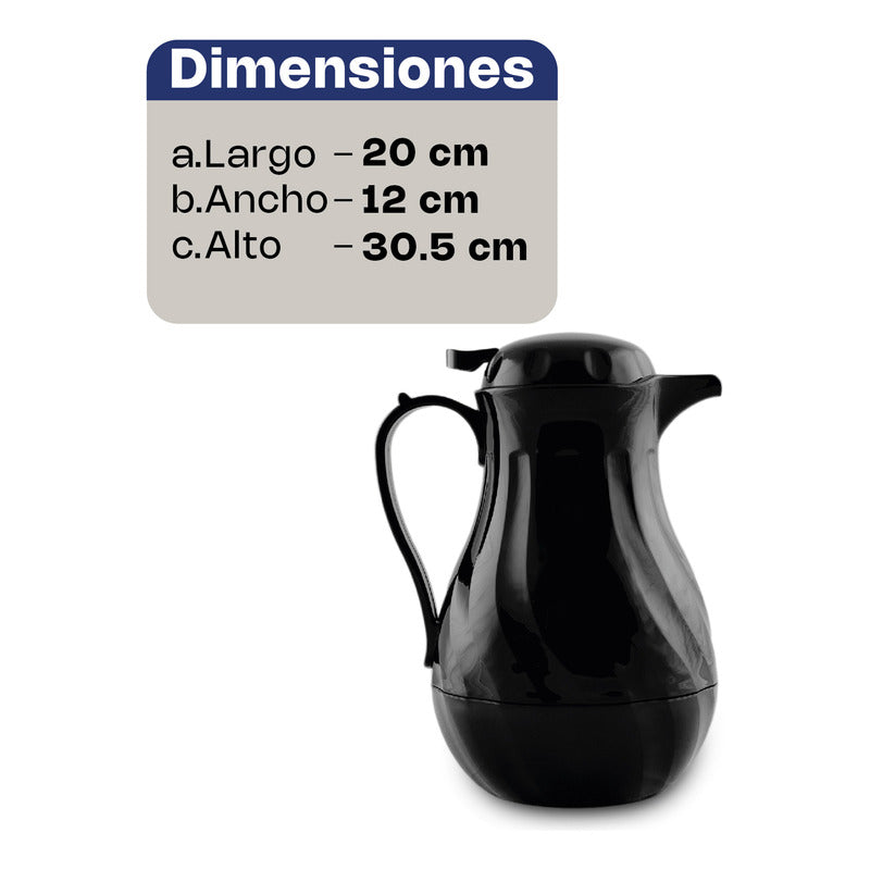 Jarra Termica Policarbonato 1.8 Lts Japoter-1800 Caledonia Negro