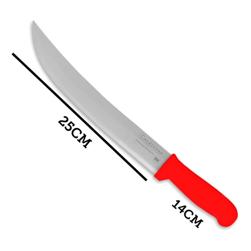 Cuchillo Bistecero Curvo 10 Pul. Rojo Caledonia Cabic-10r Rojo