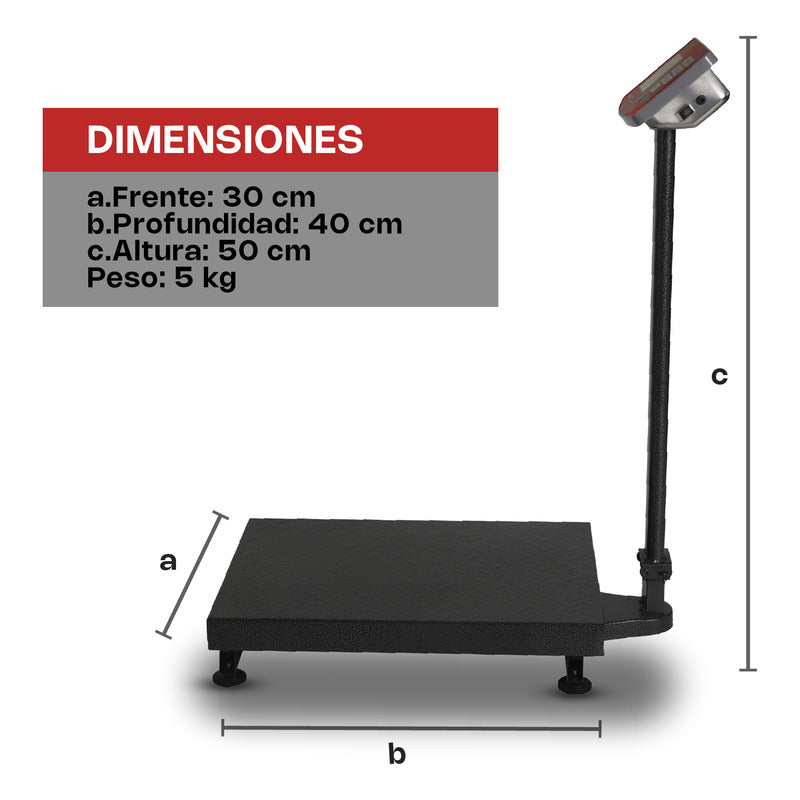 Báscula Digital Plataforma Plegable Vinson/rhino Baple200 Kg Rojo