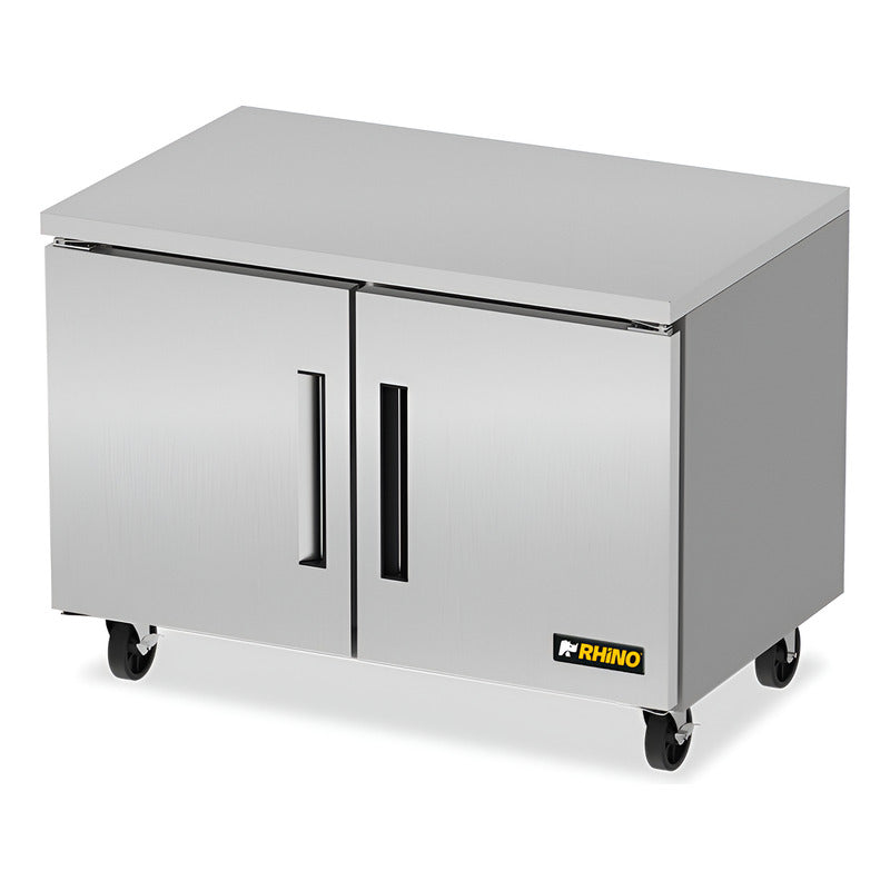 Mesa Refrigerada Bajo Barra Rhino Merbaj-48 A.inox 0°c A 4°c Gris