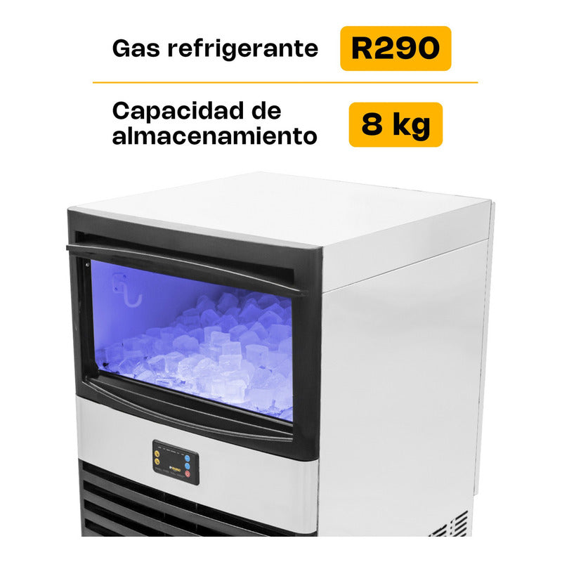 Fabrica De Hielo Comercial Rhino Fahiel40 Cubo 2.2cm Gris