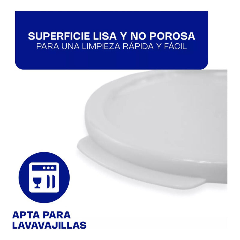 Tapa Para Recipiente Redondo Caledonia Tapere-24b Blanco Liso
