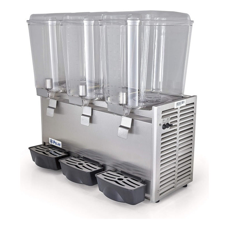 Despachador Bebidas Polar Db-18x3 Acero Inox 3 Tazones 18 L Blanco
