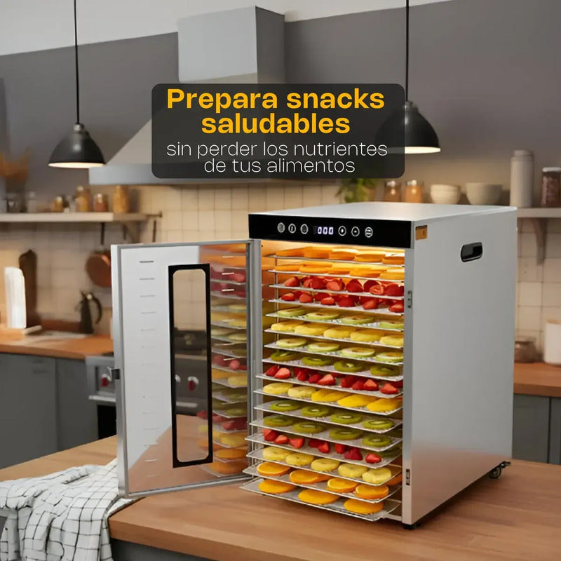 Deshidratador De Alimentos Rhino Desali-16 Bandejas 1350w Gris