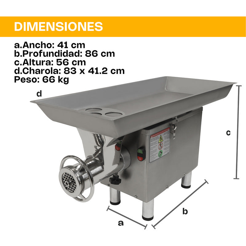 Molino De Carne Embutidor Cabezal Acero Inoxidable 22 De 2hp