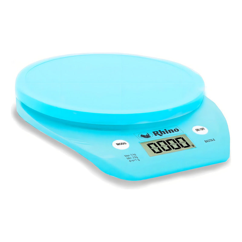 Bascula Gramera De Cocina Electronica 5 Kg Bacita-5 Rhino Color Turquesa