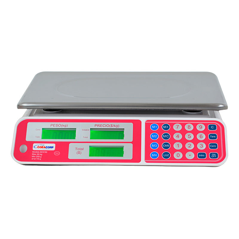 Báscula Digital Cobacorp Bermex Bcc-30 40kg Acero Inoxidable Blanco/rojo