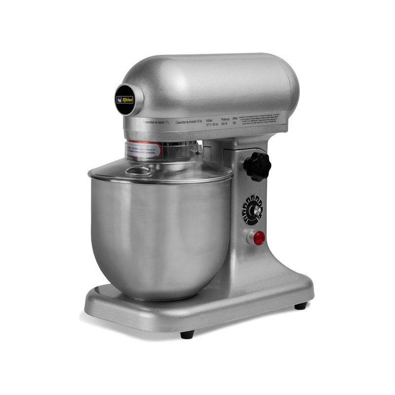 Batidora 7 Litros Bate Amasa Mezcla Rhino Bati-7 Color Gris Plata 60 Hz