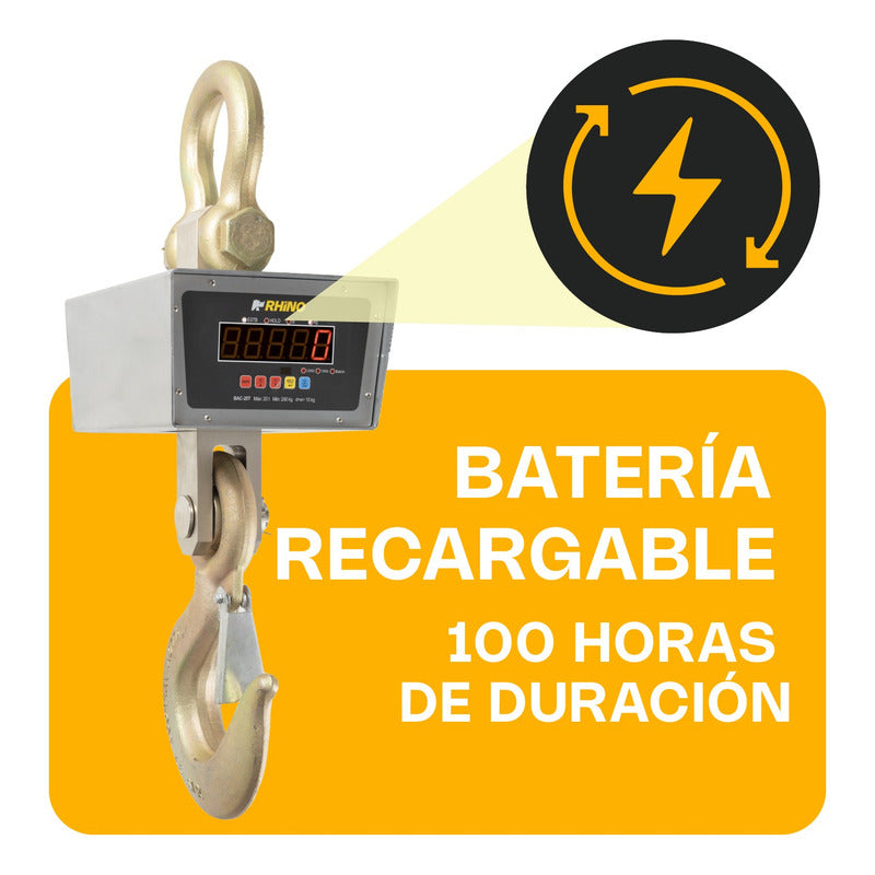 Bascula Eléctronica Colgante 20 Toneladas Bac-20t Rhino Plateado