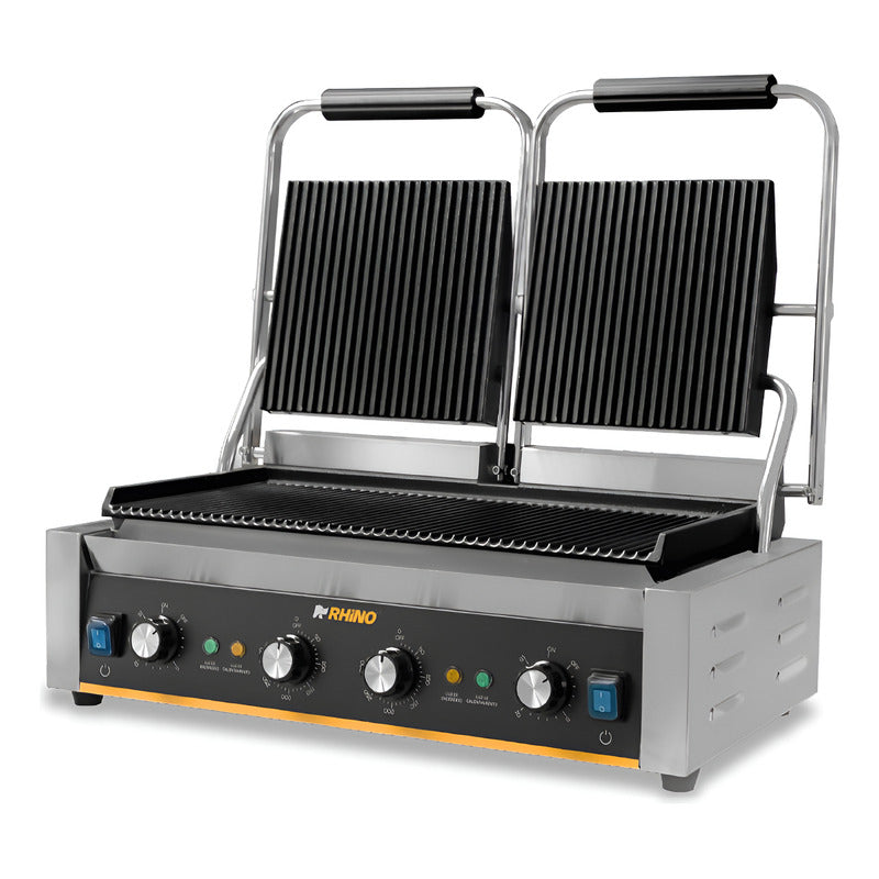 Rhino | Plancha Panini Comercial Doble Parilla | Planpa-3600 Plateado