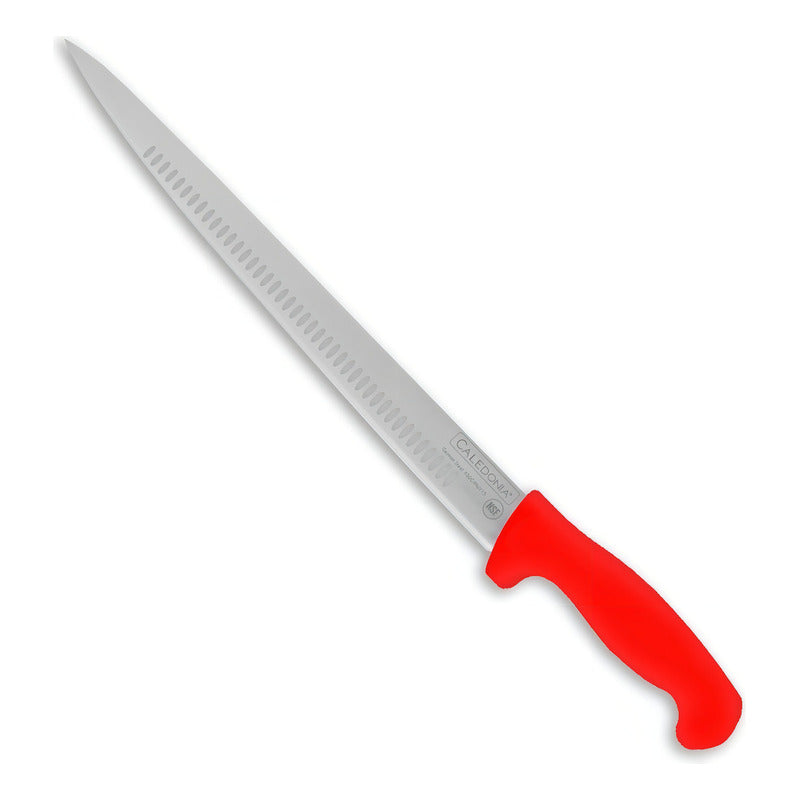 Cuchillo Cecinero Cace-18r 45cm Troquelado Caledonia Rojo