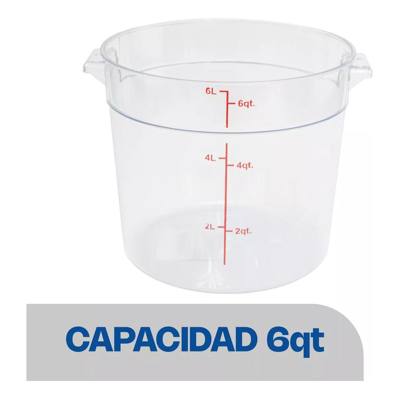 Recipiente Policarbonato Redondo 6 Qt Caledonia Repore-6