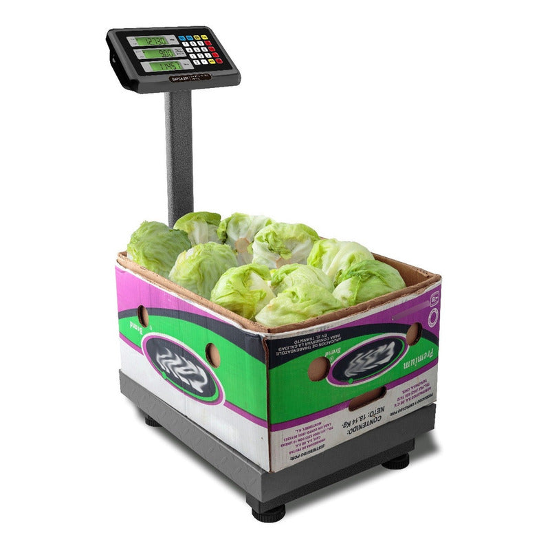 Báscula Comercial Digital Rhino Bapca 200kg 50 cm X 50 cm Negro