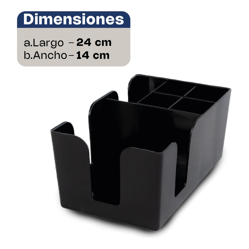 Organizador Para Mesa 6 Compartimientos Caledonia Orme-6 Negro