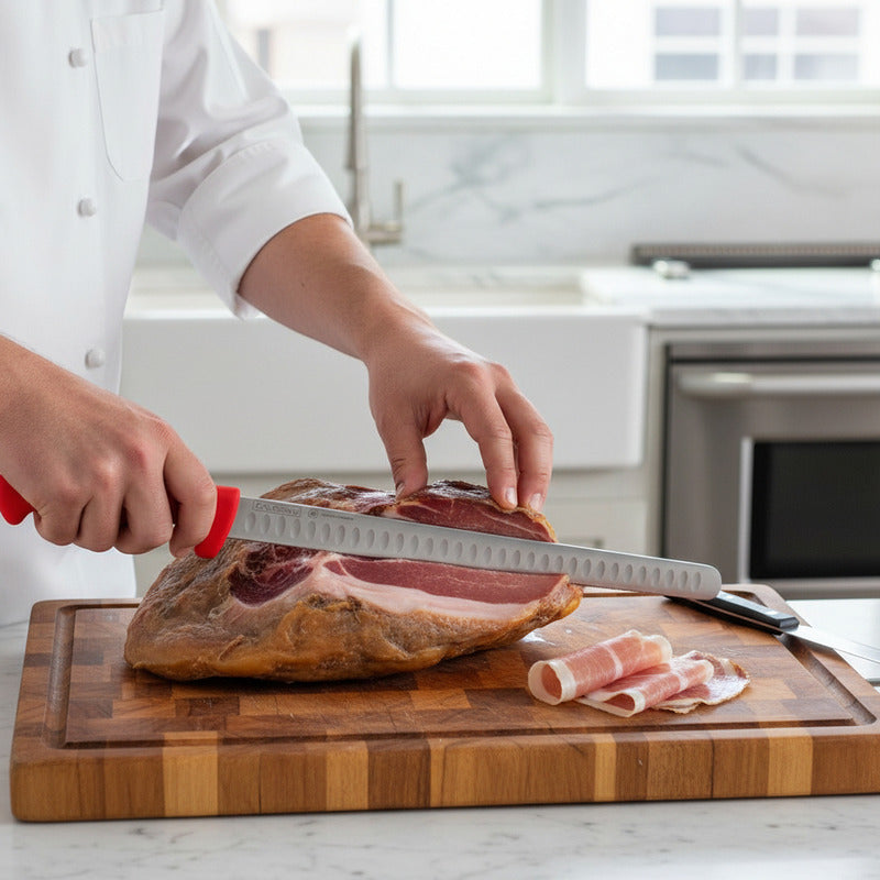 Cuchillo Para Jamon 14 Pulgadas Rojo Caledonia Cajam-14r