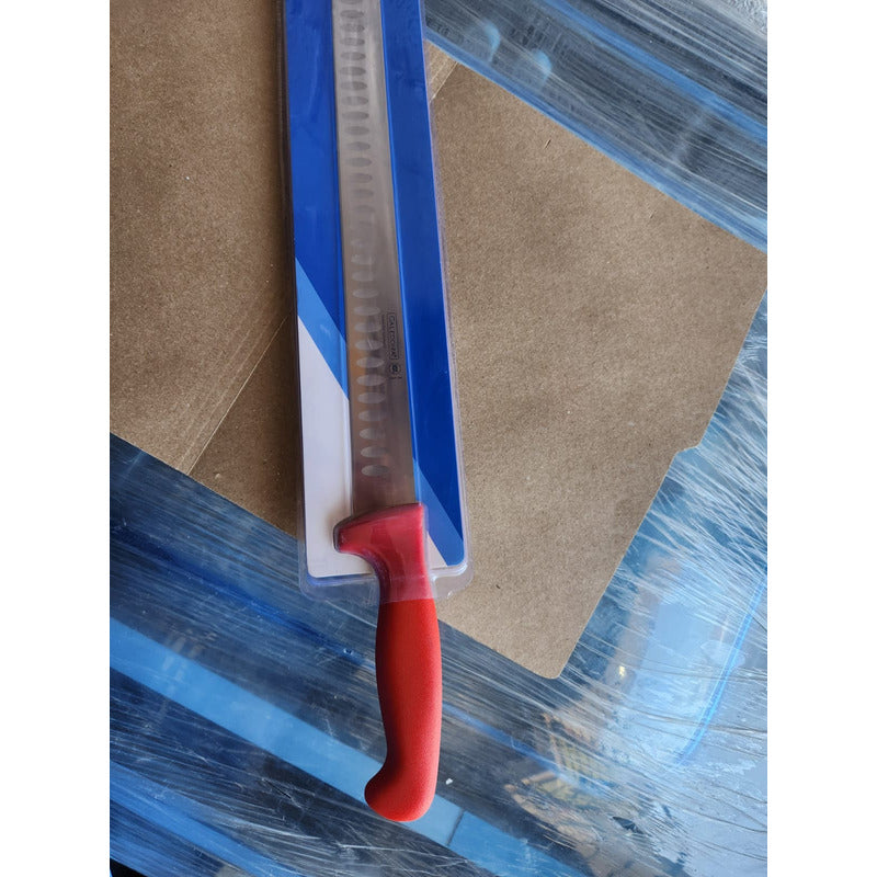 Cuchillo Cecinero 22  Rojo Troquelado Caledonia Cace-22r