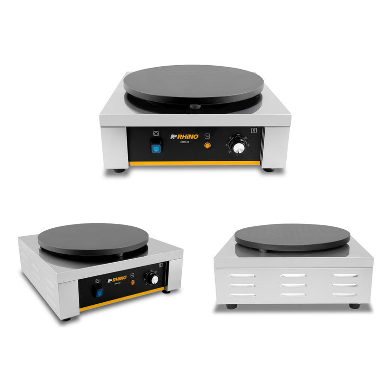 Crepera Eléctrica Rhino Crepe-40 2200w Termostato Ajustable Gris