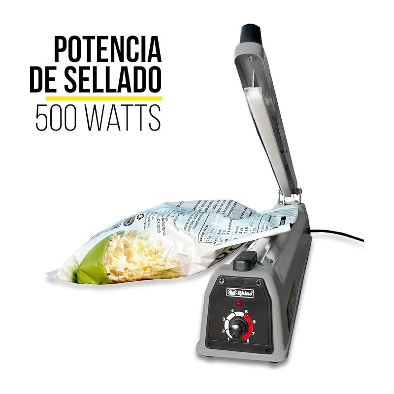 Selladora De Bolsa Eléctrica De Pulso Rhino Selim-400  Gris
