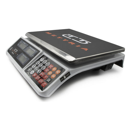 Balanza Digital Comercial Mettria Mtuv-40 40kg Lcd Acero Inoxidable