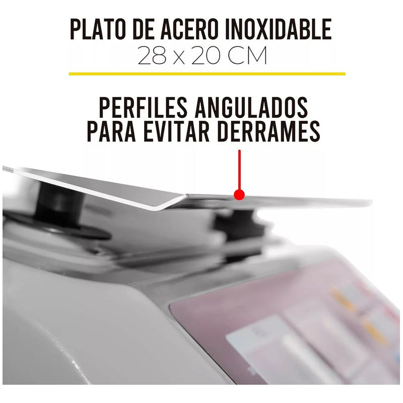 Bascula Electronica 20 Kg Con Puerto Usb Rhino + Cable Usb Gris