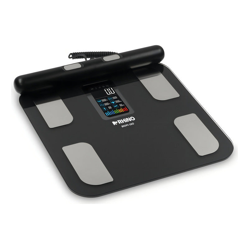 Bascula Digital Corporal 8 Electrodos Rhino 180kg Con App Color Negro