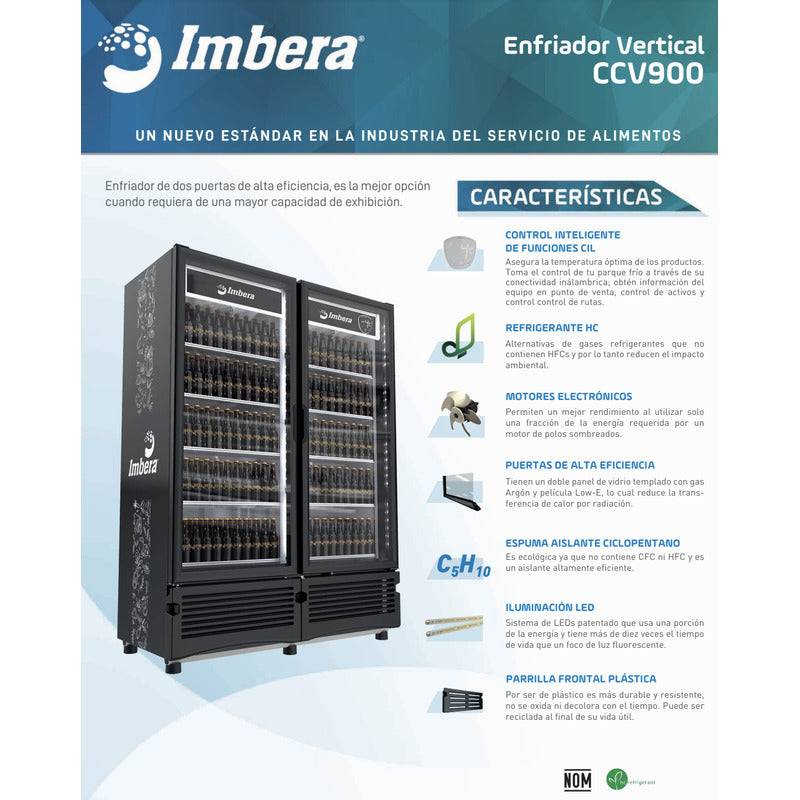 Refrigerador Comercial Imbera Cervecero Ccv-900 42 Pies Negro