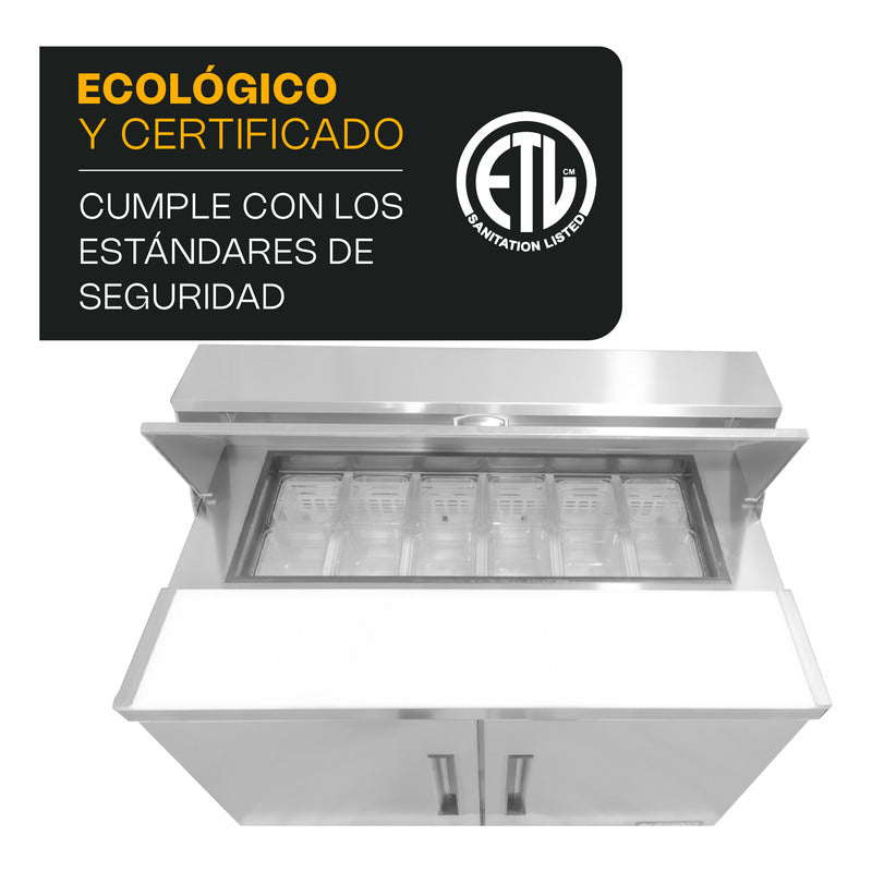 Mesa Refrigerada Bajo Barra Rhino Mersal-48 A.inox 0°c A 4°c