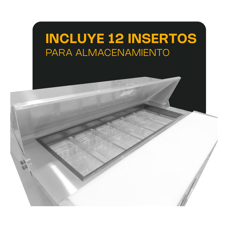 Mesa Refrigerada Bajo Barra Rhino Mersal-48 A.inox 0°c A 4°c