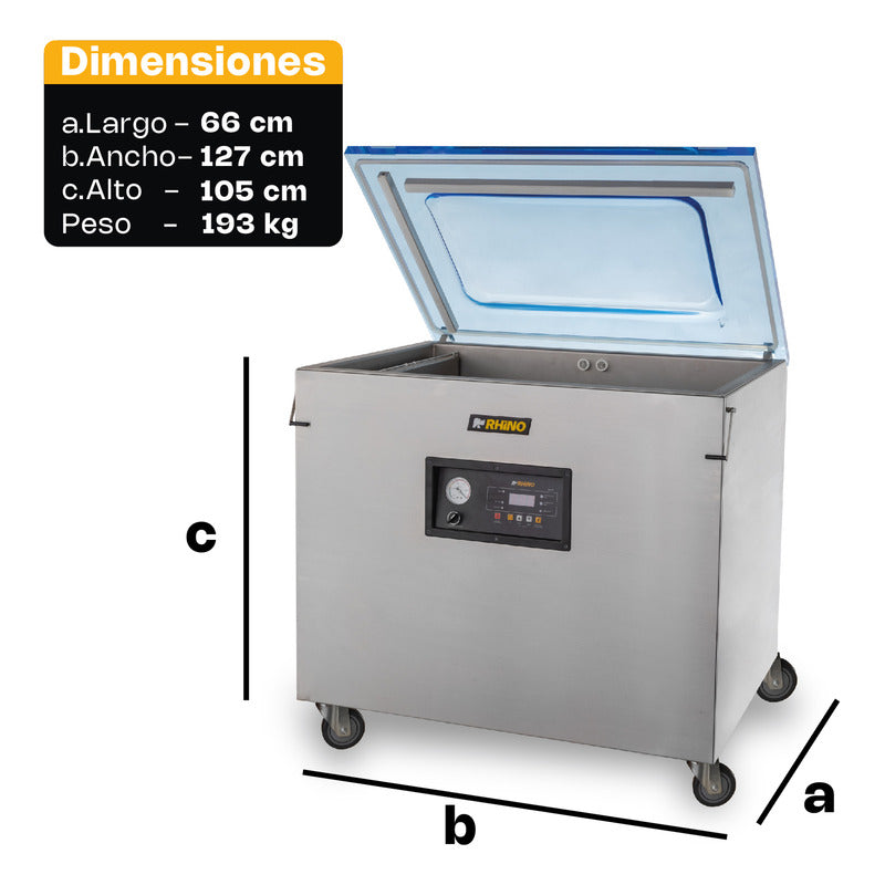 Empacadora Alto Vacío Rhino Evac-40x 40m 3/h Barra 57 Y 79cm