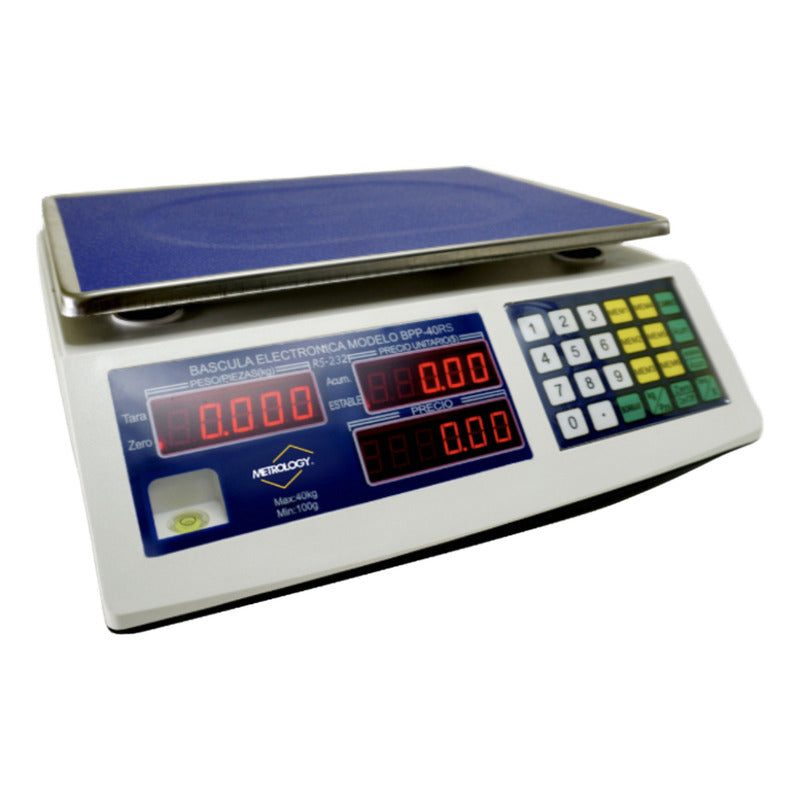 Báscula Comercial Digital Metrology Bpp-40rs 40kg Reyfri Blanco
