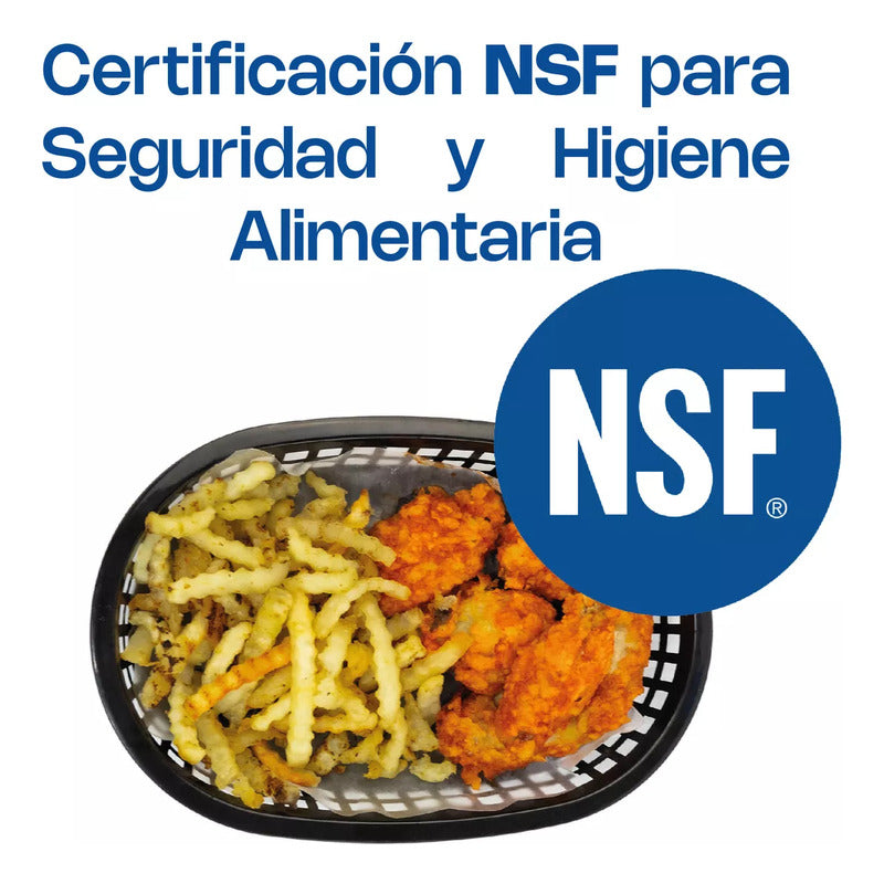 12 Canastillas Plásticas Negras Para Comida Camob-n Negro