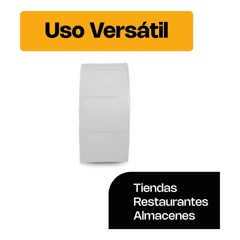 Rollo Con 1000 Etiquetas Auto Adheribles Rhino Roet-02 Blanco