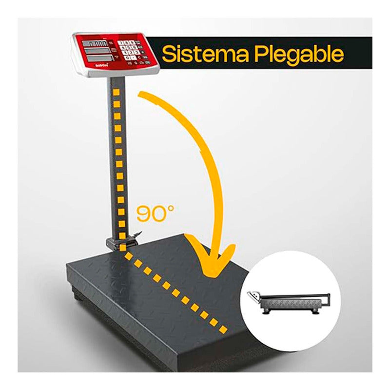 Báscula De Plataforma Plegable 400 Kg Vinson Baple-400 Negro