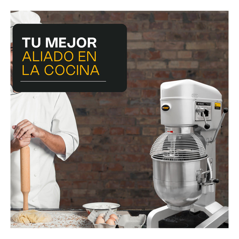 Batidora Planetaria Comercial Rhino Bati-40x Amasado 9kg Plateado