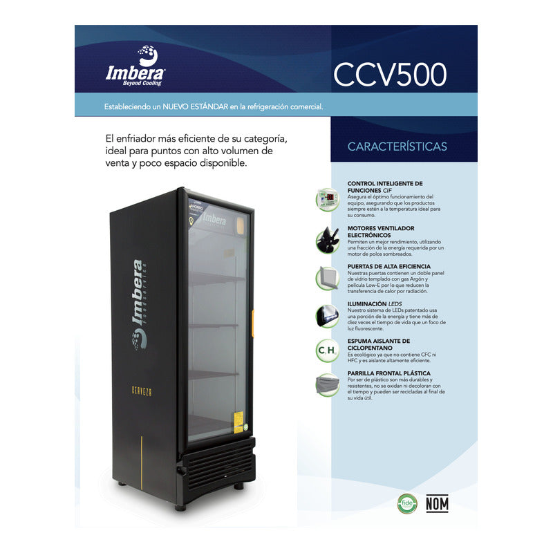 Refrigerador Cervecero Imbera Ccv500 25 Pies 1 Puerta Reyfri Negro