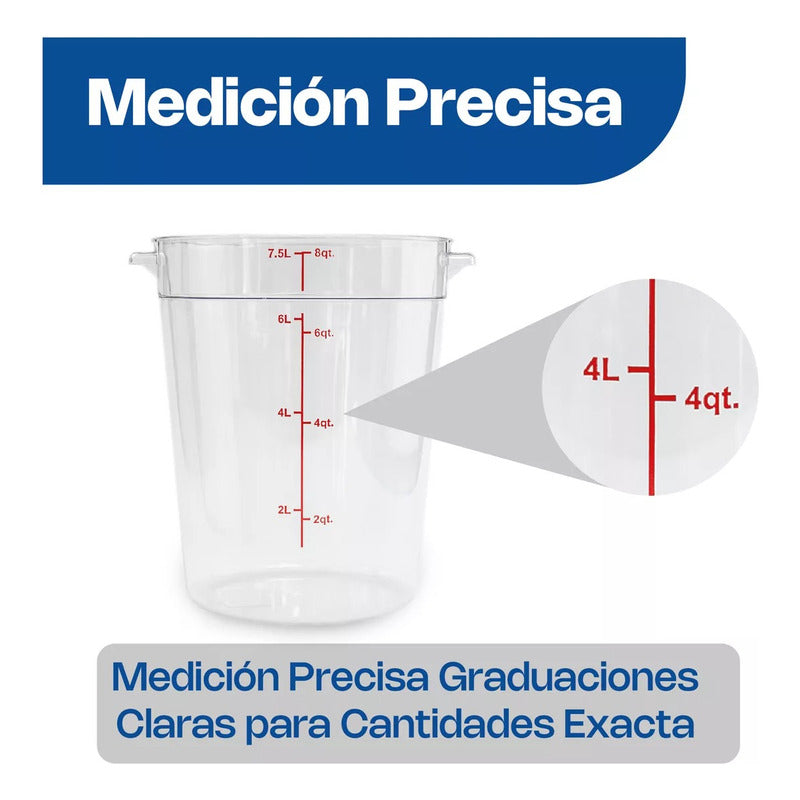 Recipiente Policarbonato Redondo 8 Qt Caledonia Repore-8