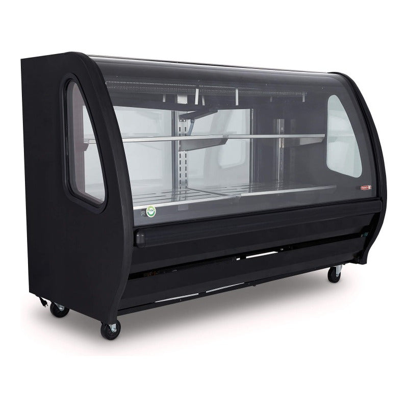 Vitrina Carnicera Torrey Vidrio Curvo Negro Tem-200c Reyfri Curvo